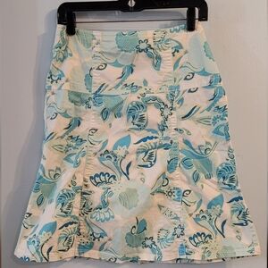 Mexx skirt Shades Of blue White Tropical Floral cotton stretch skirt Size 4